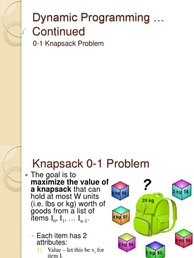 Knapsack, Optimization Theory, Operations Research, Optimal Resource