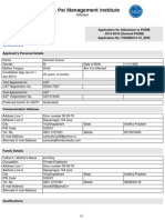 Application For Admission To PGDM 2014-2016 (General PGDM) Application No: PGDM2014-16 - 2625