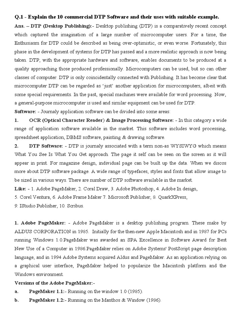 Top 10 DTP Software and Their Uses | PDF | Computing | Software