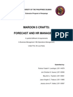 Maroon 5 Crafts: Forecast and HR Management: University of The Philippines Diliman Extension Program in Pampanga