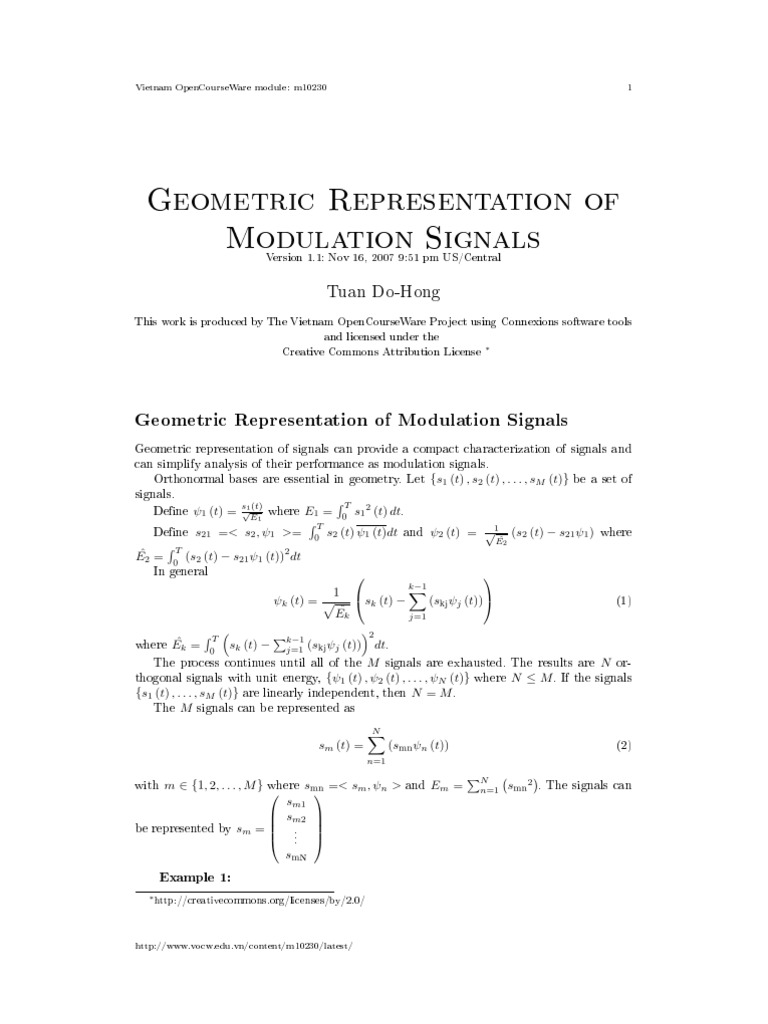 Geometric Representation of Signals | PDF | Mathematical Concepts | Algebra