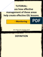 Tutorial: Discuss How Effective Management of These Areas Help Create Effective ESL Lessons