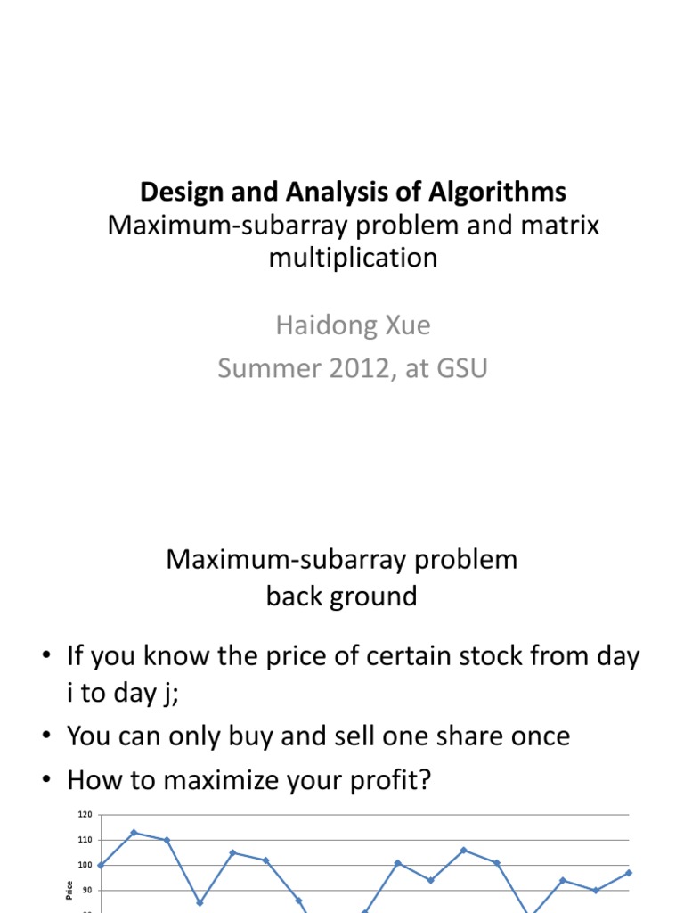 Maximum-Subarray Problem, Matrix Multiplication and Strassen's ...