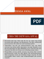 Dewasa Awal, Madya, Akhir