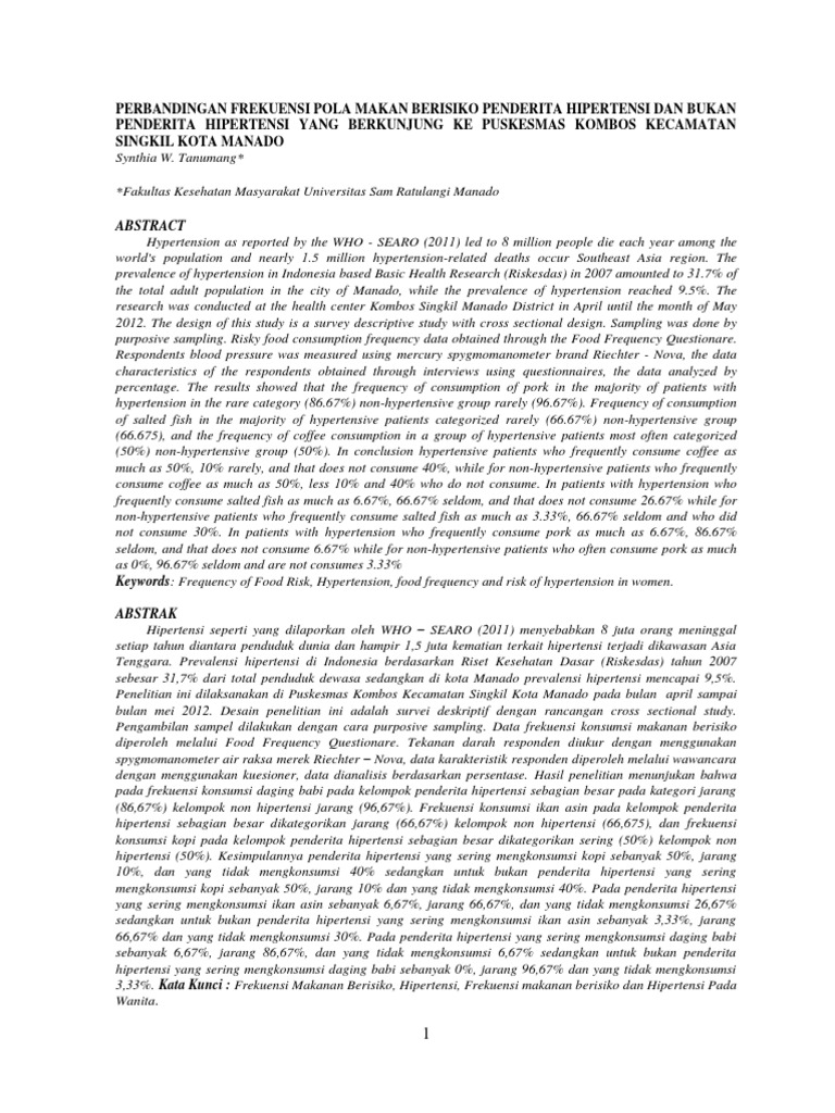 Pdf Hipertensi Jurnal