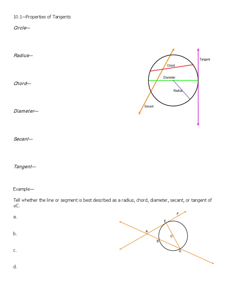 CIRCLES (Secant, Tangent and ETC.) | PDF | Circle | Tangent