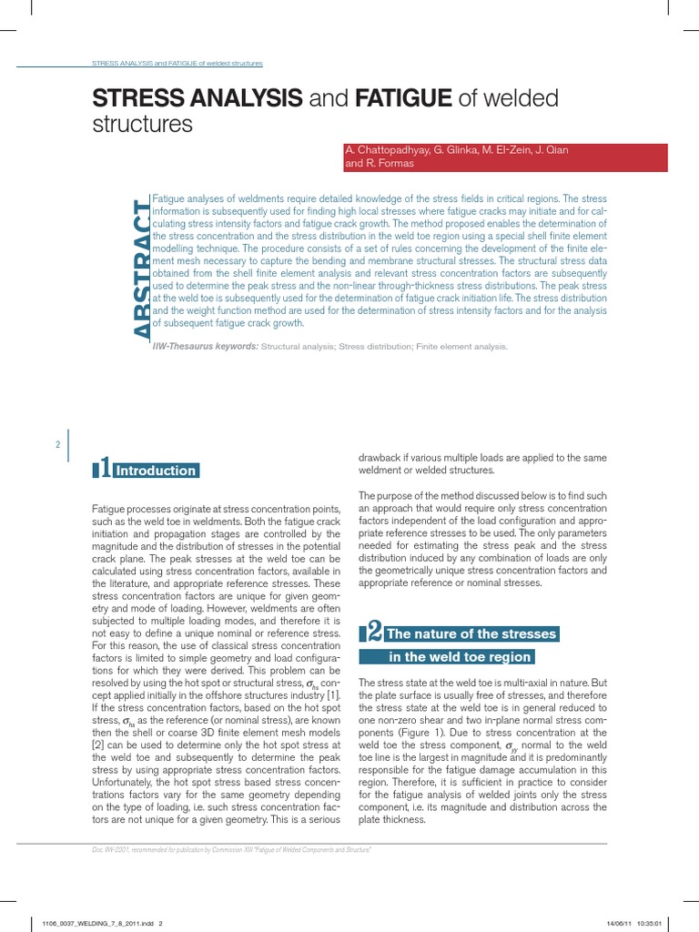 STRESS ANALYSIS and FATIGUE of Welded Structures | PDF | Fatigue ...