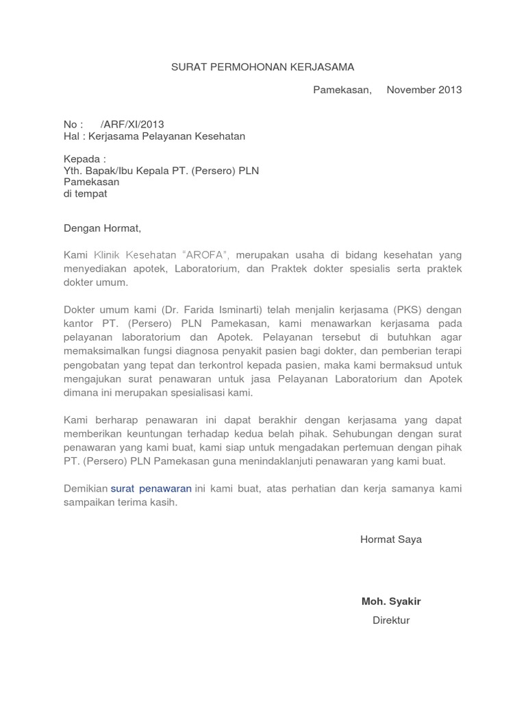 Surat Permohonan Kerja Hotel - Rasmi Ru