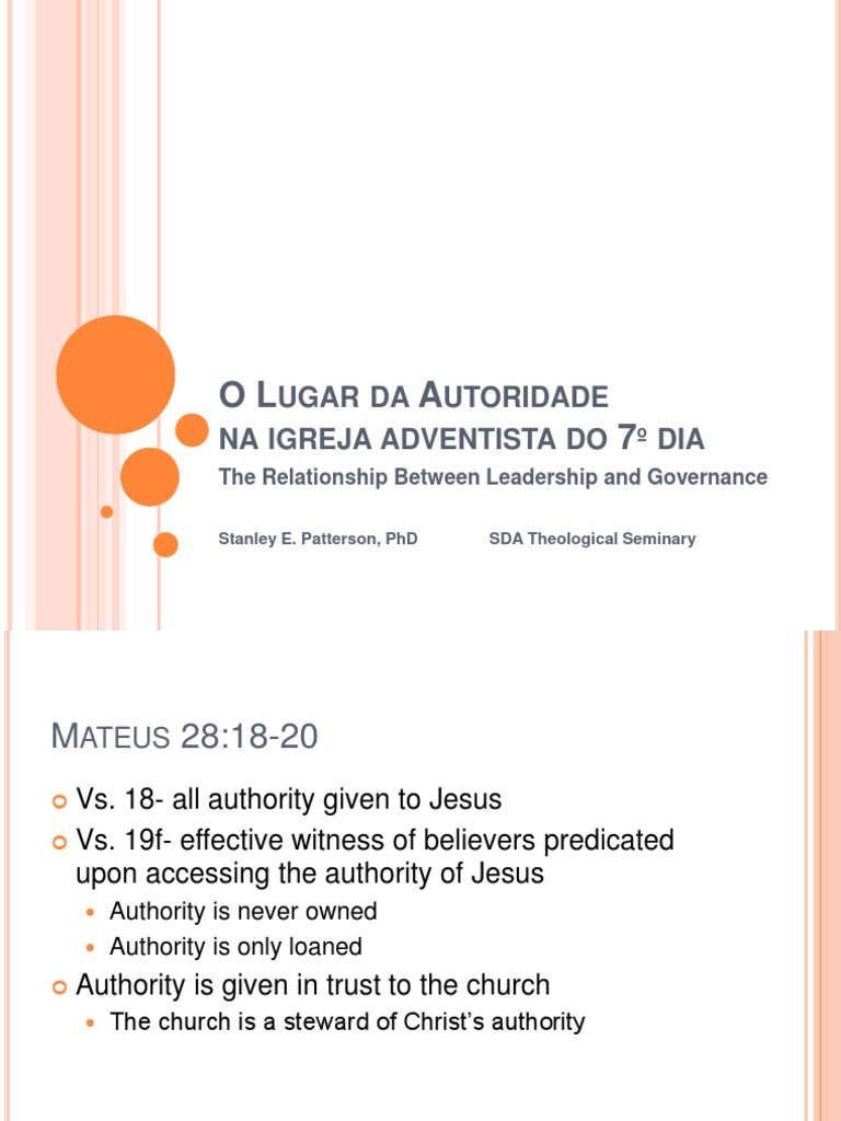 Authority in Seventh-day Adventist Church | PDF | Episcopal Church ...