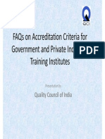 Faqs On Accreditation Criteria For Government and Private Industrial Training Institutes