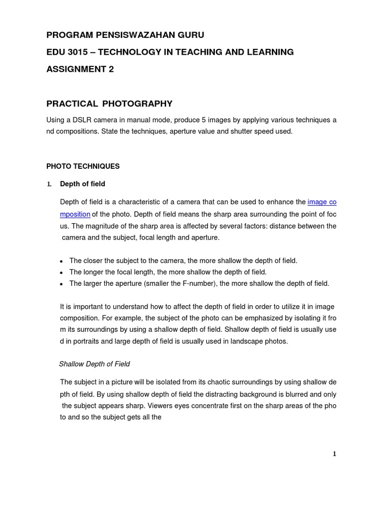 Practical Photography Techniques Guide | PDF | Shutter Speed | Shutter ...