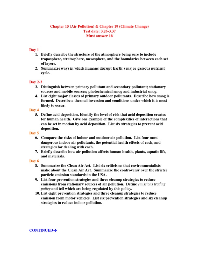 Air Pollution and Climate Change Overview | PDF | Global Warming | Air ...