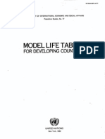 UN Life Table Model Developing Countries 1983