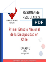 Resumen de Resultados Primer Estudio Nacional Sobre Discapacidad Endisc 2005 Chile