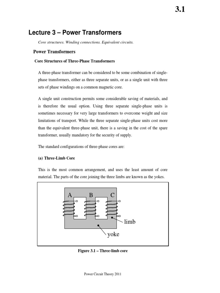Lecture 3 Phase Transformers | PDF | Transformer | Inductance