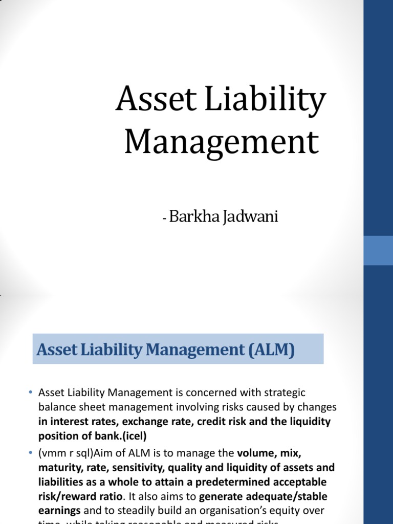 Asset Liability Management (ALM), PDF, Asset Liability Management