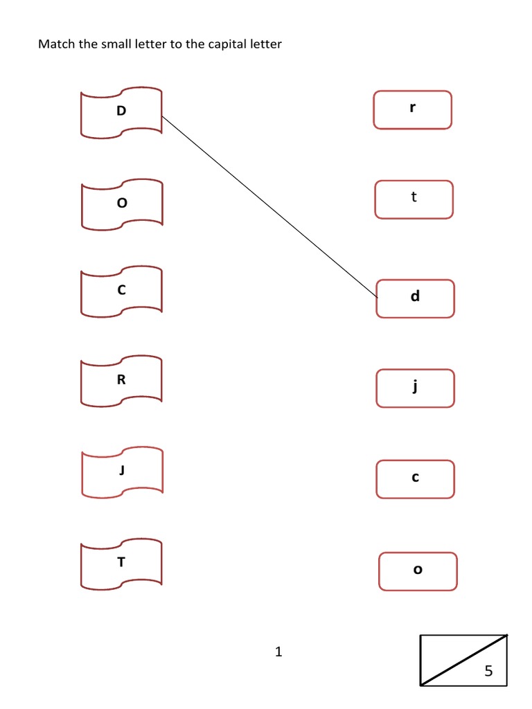 Match Capital and Small Letters Worksheet | PDF
