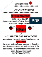 !!avalanche Warning!! Special Advisory