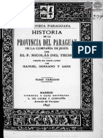 Historia de La Provincia Del Paraguay de La Compañia de Jesus Por Nicolas Del Techo - Tomo Tercero - 1897 - Portalguarani