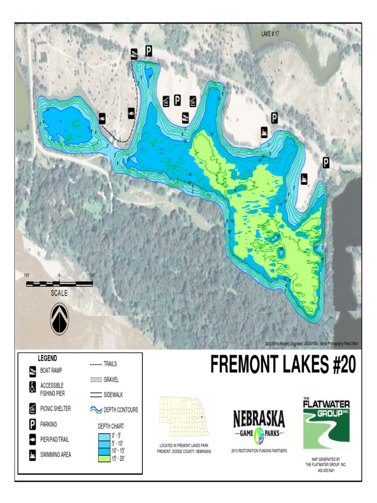 Fremont Lake 20 Depth Map