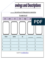 Family Descriptions Using Adjectives Worksheet