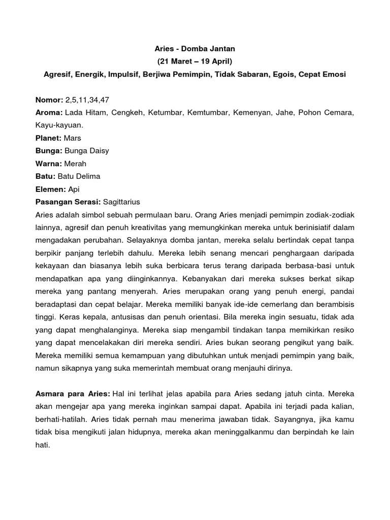 Kepribadian Orang Berdasar Zodiak Kepribadian Orang Berdasar Zodiak