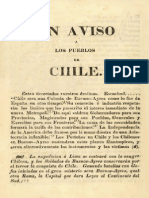 Manifiesto de José Miguel Carrera. Un aviso a los pueblos de Chile. 1818