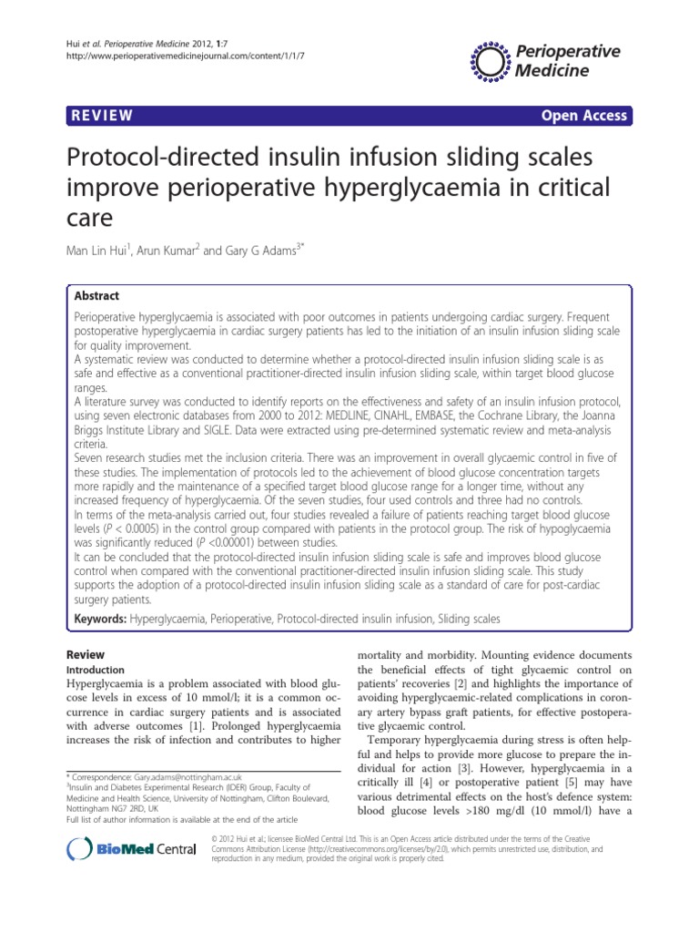 Protocol-Directed Insulin Infusion Sliding Scales Uci 2012 | PDF |  Hypoglycemia | Blood Sugar