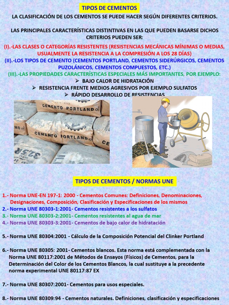 Cementos Leccion4 TiposCementos 2010-2011 | PDF
