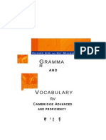 GRAMMAR AND VOCABULARY For CAMBRIDGE ADVANCED AND PROFICIENCY