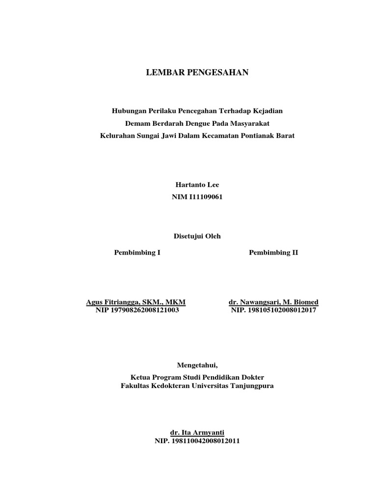 Contoh Lembar Pengesahan Skripsi