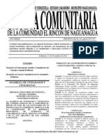 Gaceta Comunitaria No. 001 Extraordinaria 11-11-12