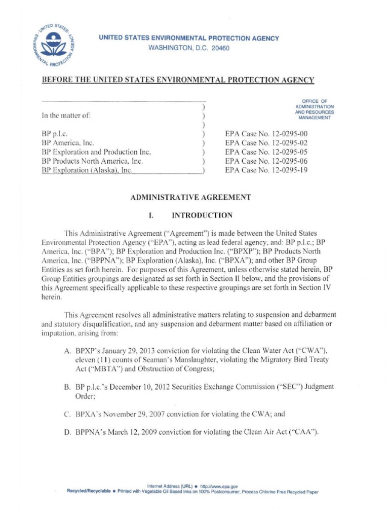 Bpadmin Agreement Mar 13 2014 | PDF | Bp | Probation