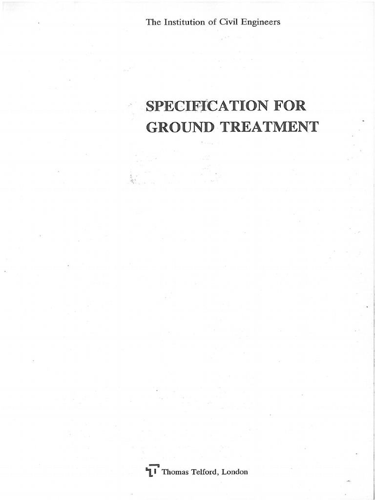 Specification For Ground Treatment, ICE | PDF