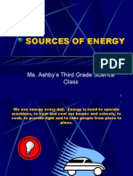 Sources of Energy: Ms. Ashby's Third Grade Science Class