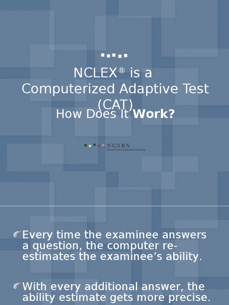 Nclex Isa Computerized Adaptive Test (CAT) How Does It Work? PDF