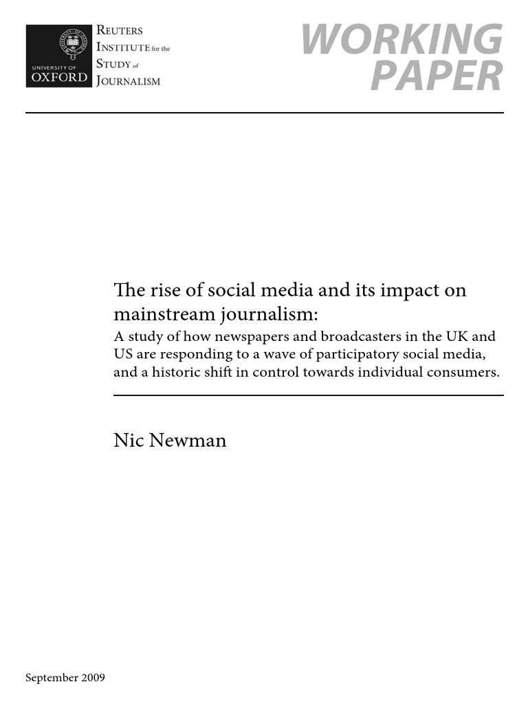 Social Media's Impact on Journalism | PDF | Social Media | Popular ...