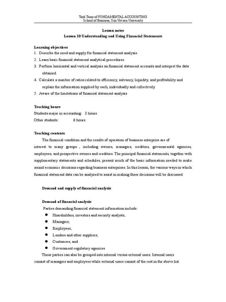 Financial Statement Analysis Techniques | PDF | Financial Accounting ...