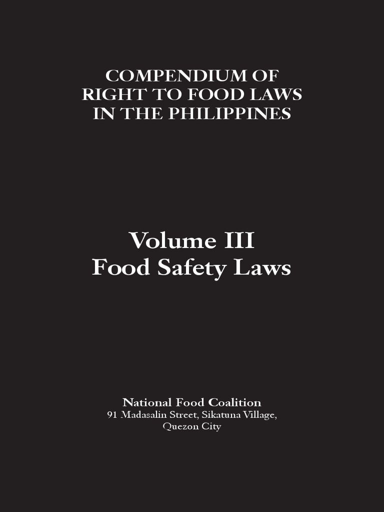 Compendium of Right To Food Laws in The Philippines Volume III Food