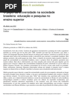 O papel da universidade na sociedade brasileira educação e pesquisa no ensino superior- TEXTO PARA CASO CONCRETO 1 AULA 1