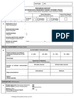 Progress Report Postgraduate Research Grant Scheme (PRGS) : Bulan Bulan Bulan Agihan Kedua Agihan Ketiga