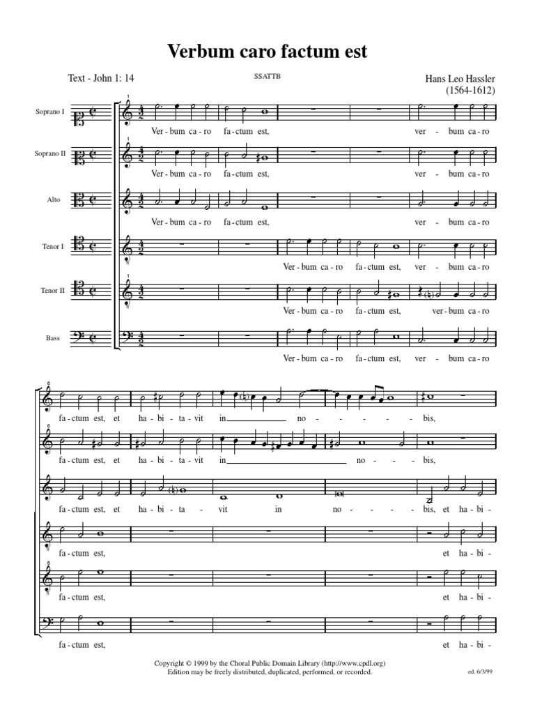 Verbum Caro Factum Est CPDL PDF