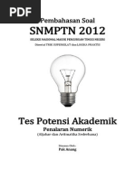 Download Pembahasan Soal SNMPTN 2012 Tes Potensi Akademik Penalaran Numerik Aljabar Dan Aritmatika Sederhana Kode 613 by kimhabin SN212385633 doc pdf