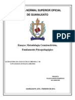 ENSAYO, Metodología Constructivista. Fundamento Psicopedagógico2