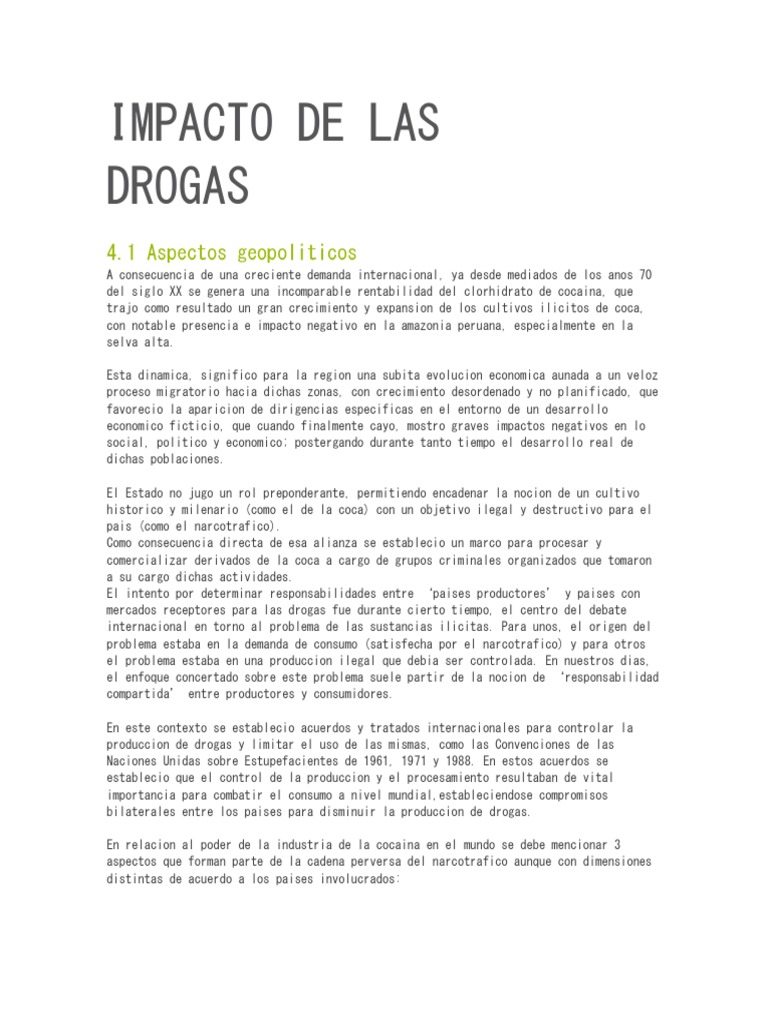 Experto Fracción mordedura Impacto de Las Drogas | PDF | Comercio ilegal de drogas | Lavado de dinero