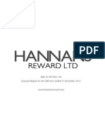 Hannans Half Year Financial Report 2014