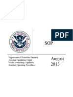 DHS Media Monitoring Standard Operating Procedures (August 2013)