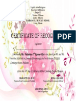 Certificate MR and Ms Valentine 2014