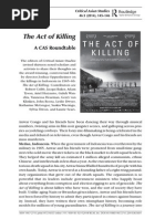 Download  Indonesia Roundtable The Act of Killing  Critical Asian Studies 46 no 1 2014 by Dustin Terry SN212408841 doc pdf