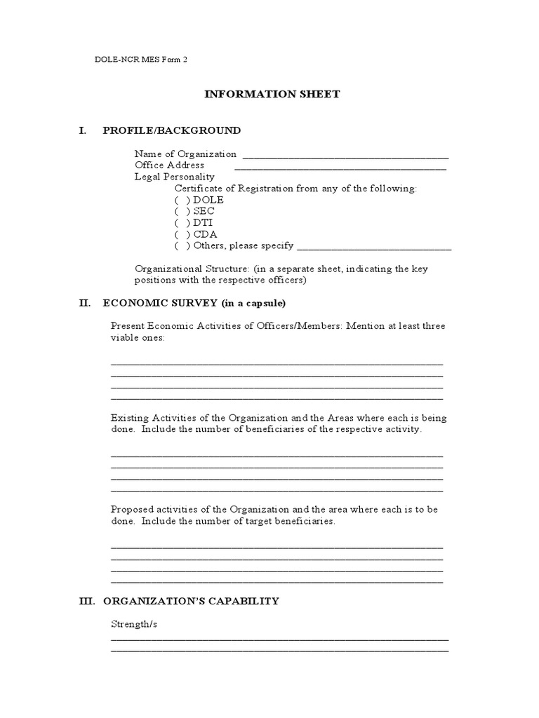 DoleNcr Mes Form 2 PDF